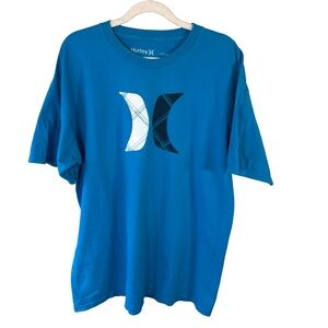 Hurley Teal Short Sleeve Men's Tee Size L Casual Surf Streetwear Skate Graphic